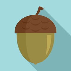 Tree acorn icon. Flat illustration of tree acorn vector icon for web design