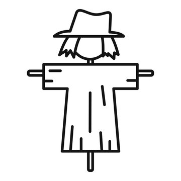 Cute scarecrow icon. Outline cute scarecrow vector icon for web design isolated on white background