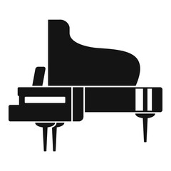 Concert grand piano icon. Simple illustration of concert grand piano vector icon for web design isolated on white background
