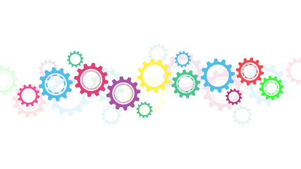 Cogs and gear wheel mechanisms. Hi-tech digital technology and engineering. Abstract technical background.