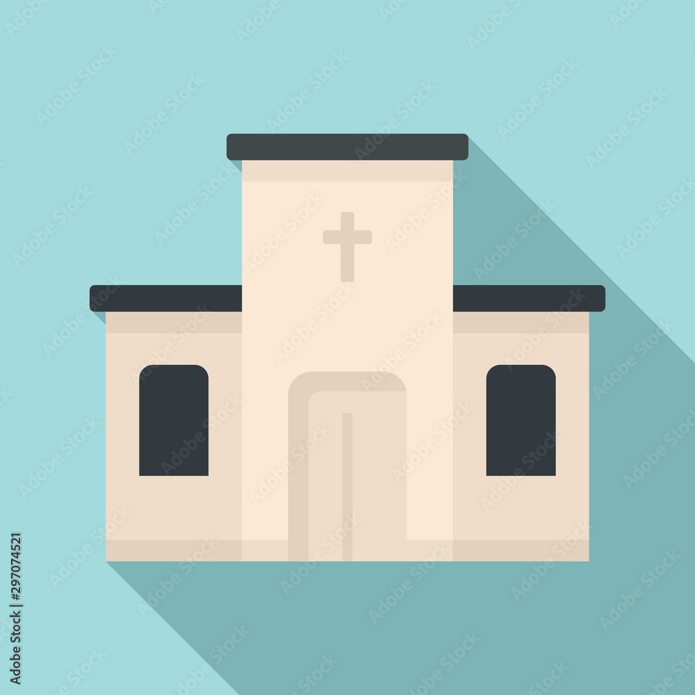 Wall mural Catholic church icon. Flat illustration of catholic church vector icon for web design