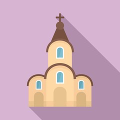 Modern city church icon. Flat illustration of modern city church vector icon for web design
