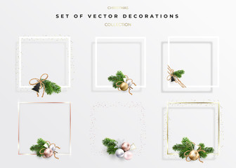Set of Christmas Frame border with copy space - 297075308