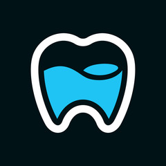 Tooth and water logo template, dental lab icon design,