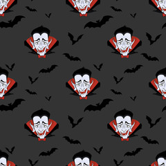 Halloween Seamless Pattern Count Dracula