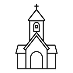 Religion church icon. Outline religion church vector icon for web design isolated on white background