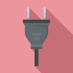 Retro wire plug icon. Flat illustration of retro wire plug vector icon for web design