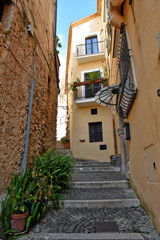Fototapeta premium Maranola, Italy, 10/19/2019. Tourist trip in an ancient medieval town