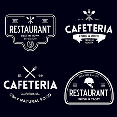 Fototapeta premium Vintage Restaurant Logos Design Templates Set. Vector design elements, Restaurant and Cafe icons.