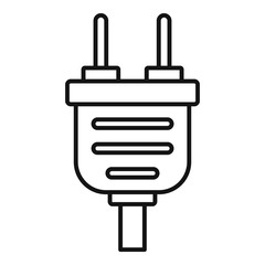 Plug icon. Outline plug vector icon for web design isolated on white background