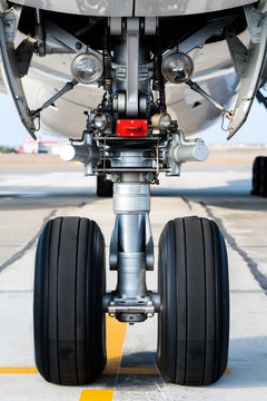 Airplane view from landing gear