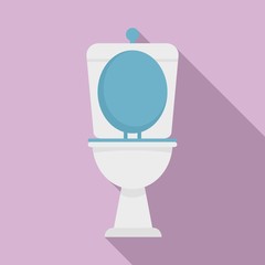 Apartment toilet icon. Flat illustration of apartment toilet vector icon for web design