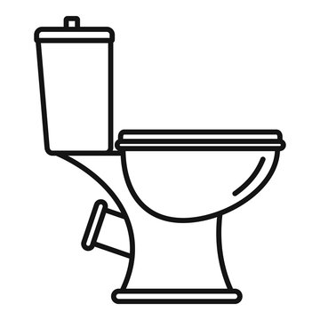 recommend clip art: Toilet icon. Outline toilet vector icon for web design isolated on white background