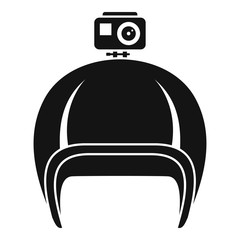 Action camera helmet icon. Simple illustration of action camera helmet vector icon for web design isolated on white background