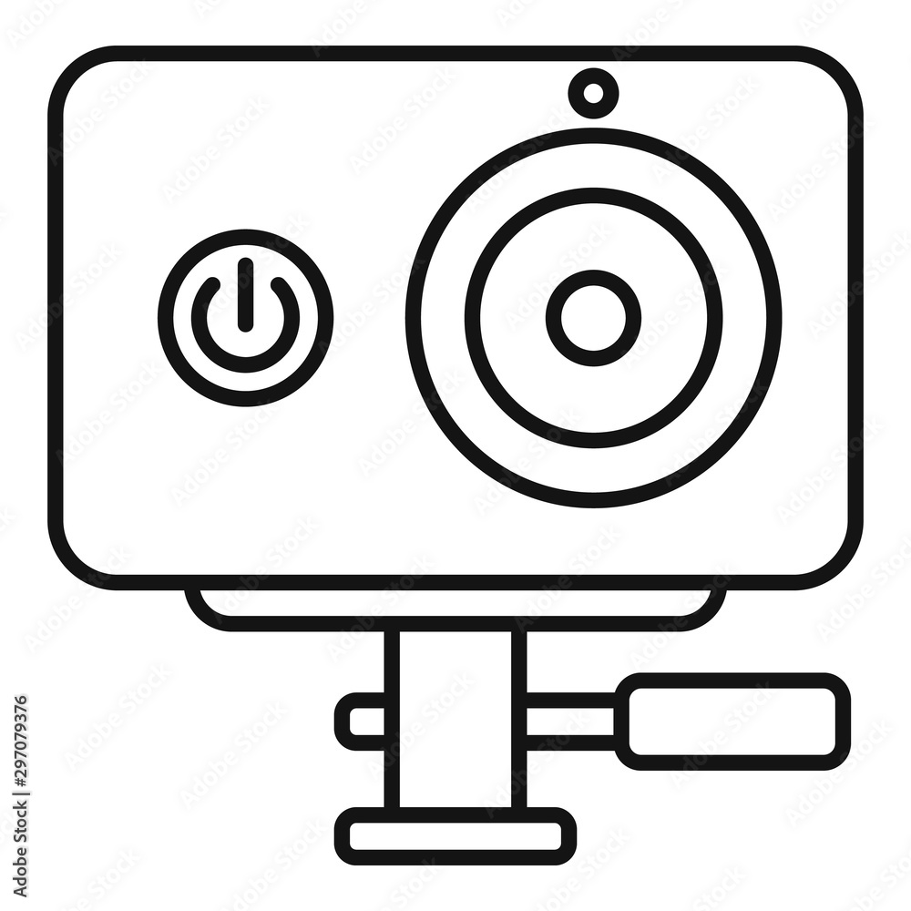 Poster dynamic action camera icon. outline dynamic action camera vector icon for web design isolated on whi
