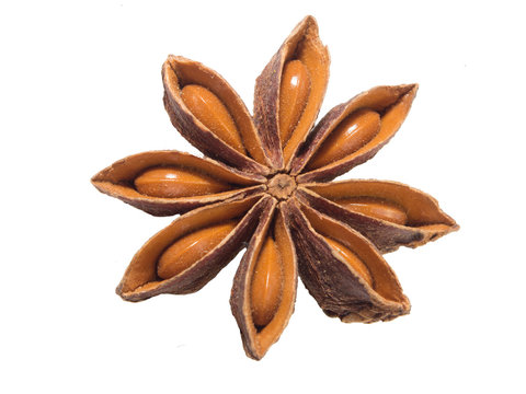 The tub is brown with seeds on a white surface. Culinary texture with Illithium seasoning