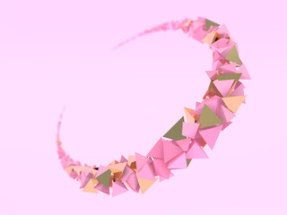 Abstract colorful swirled balls. Pink Candies. Creative background. 3D