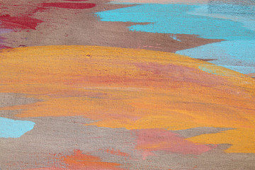 Abstract art background. Acrylic  on canvas. Rough brushstrokes of paint.