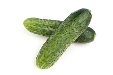 Fresh, tasty Cucumber isolated on white background.