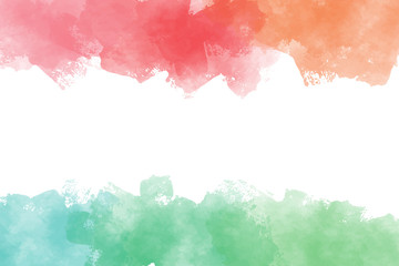 2 tones  hot and cold watercolor wet bleeding splash with copy space