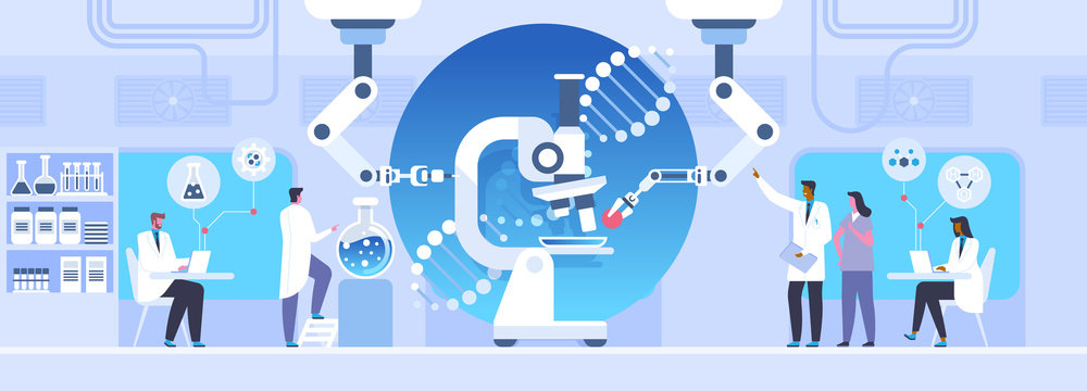 Laboratory Study Flat Vector Illustration