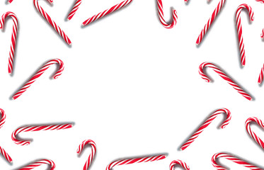 Christmas candies on white background.