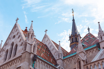 Fototapeta na wymiar Matias church, in Buda, Budapest.