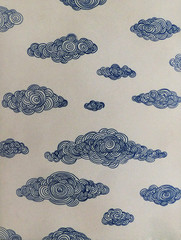 Old paper background with clouds