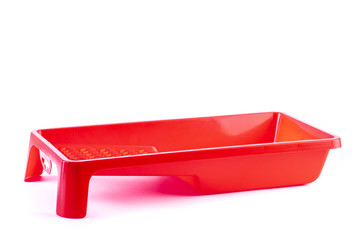 Paint tray tool isolated on white background