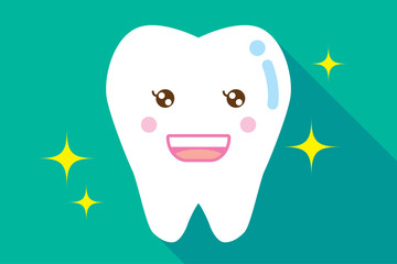 歯のキャラクターのイラスト tooth character illustration