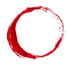 Round circle frame as a design element, made with a paint stroke, composition isolated over the white background .