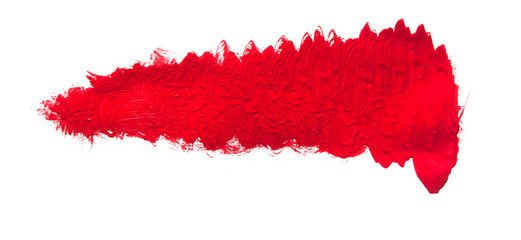 Red abstract brush stroke on white background