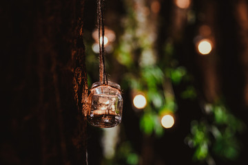 red lantern in the night