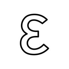 Greek alphabet : Epsilon signage icon