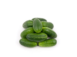 Cucumbers on a white background