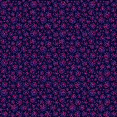 Christmas seamless doodle pattern with snowflakes