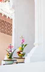 Fototapeta premium Traditional flowers offerings to buddha.