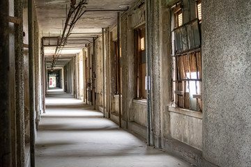 Corridor in abandoned hospital building