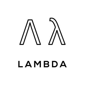 Greek alphabet : Lambda signage icon