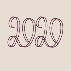 2020 logo text design. Cover of business diary for 2020. Brochure design template, card, banner. Vector illustration. Isolated New Year 2020 logo text design.