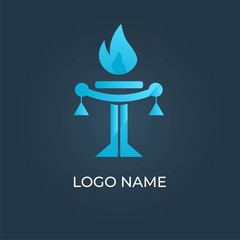 T fire logo isolated. Alphabet letter