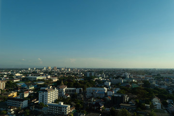 Horizon line In the city of Chiang Mai, Thailand