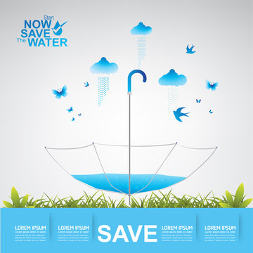 Ecology Vector Save Water Concept Save the World