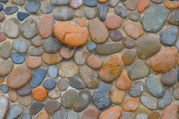 Background texture of Sea stone wall.