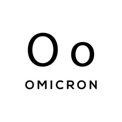 Greek alphabet : Omicron signage icon