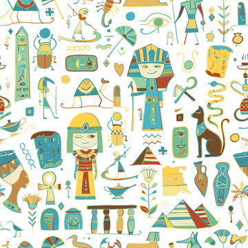 Travel to Egypt. Seamless pattern for your design