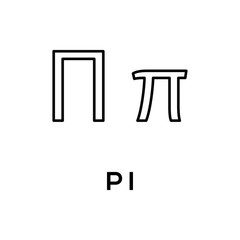 Greek alphabet : Pi signage icon