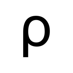 Greek alphabet : Rho signage icon - obrazy, fototapety, plakaty