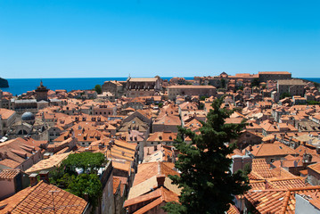 Fototapeta premium View over the roofs of Dubrovnik's old city.