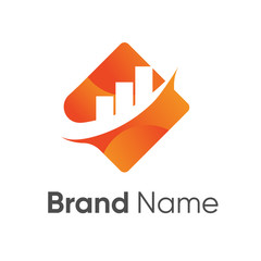 financial logo design with full color vector template style